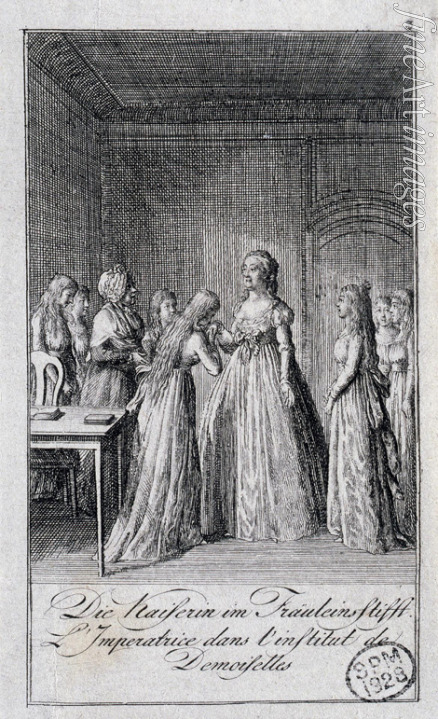 Chodowiecki Daniel Nikolaus - Catherine II visiting the Smolny Institute for Noble Maidens