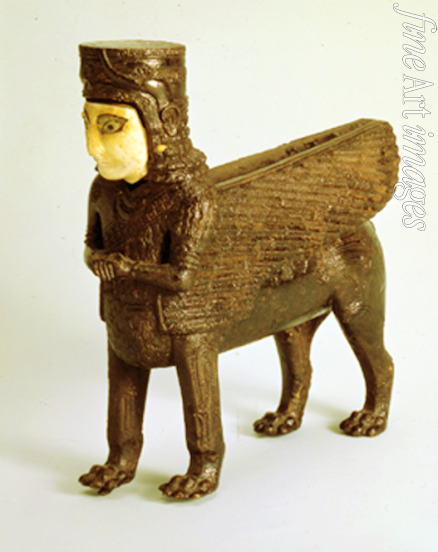 Kultur von Urartu - Throndetail in Form eines geflügelten Löwen mit menschlichem Torso