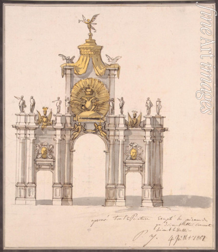 Gonzaga Pietro di Gottardo - Entwurf für Triumphbogen anlässlich der Krönung von Paul I.
