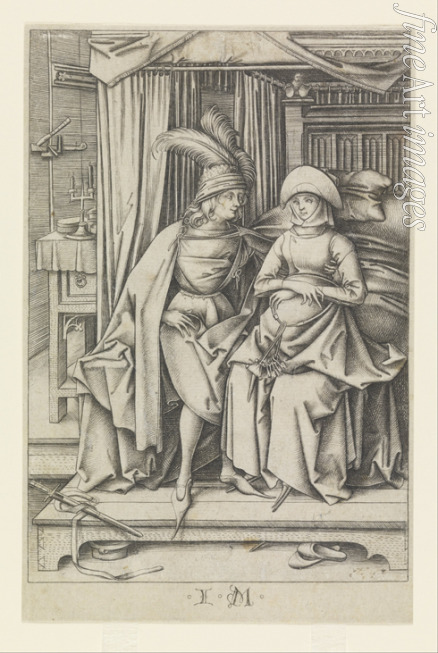 Meckenem Israhel van the Younger - A Couple Seated on a Bed