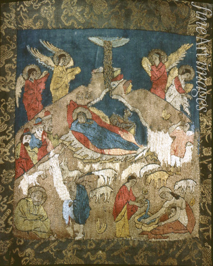Russian master - Nativity (Detail of a shroud)