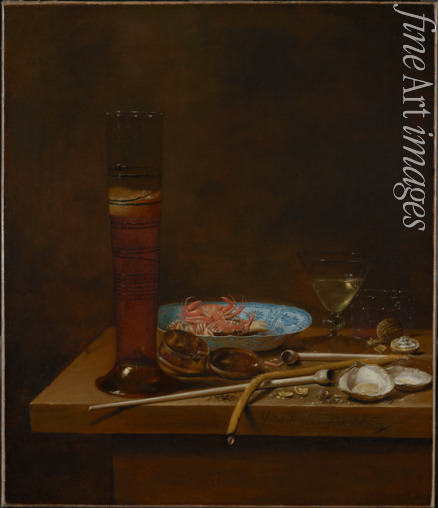 Velde Jan Jansz. van de III - Still life with smoking utensils and crabs