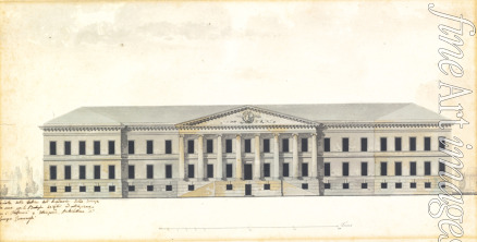 Quarenghi Giacomo Antonio Domenico - Elevation der Fassade von Akademie der Wissenschaften in Sankt Petersburg
