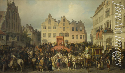 Kotzebue Alexander von - General Scheremetjew nimmt 1710 im Namen Peters des Großen den Huldigungseid der Stadt Riga entgegen