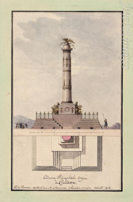 Thomas de Thomon Jean François - Triumphales Monument anlässlich des 100. Jahrestages der Schlacht bei Poltawa. Entwurf