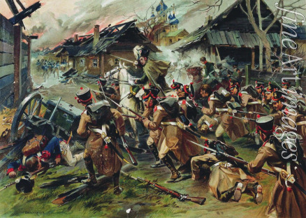 Samokish Nikolai Semyonovich - The Battle of Maloyaroslavets on 24 October 1812