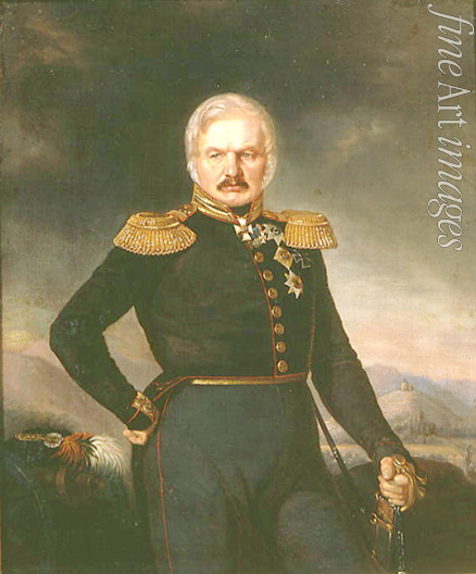 Sacharow (Tschetschenez) Pjotr Sacharowitsch - Porträt des Befehlshabers der russischen Armee auf dem Kaukasus Alexei Jermolow (1777-1861)