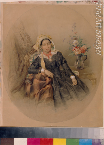 Sokolov Pyotr Fyodorovich - Portrait of Baroness Iuliania Ivanovna Klodt von Jürgensburg