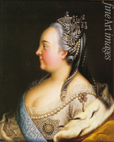 Buchholz Heinrich - Porträt von Kaiserin Elisabeth I. von Russland (1709-1762) mit Perlenschmuck