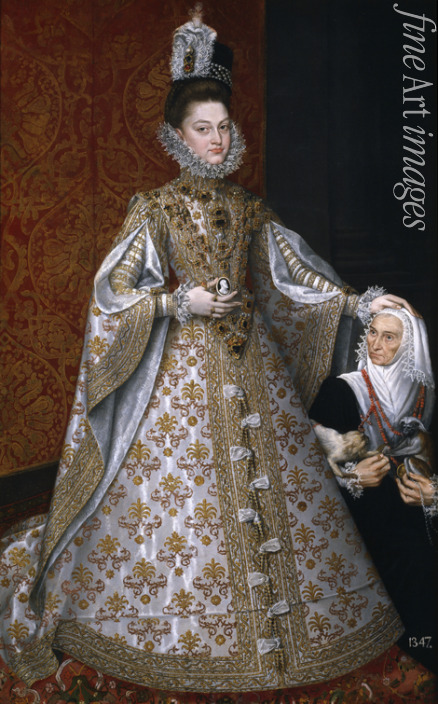 Sánchez Coello Alonso - The Infanta Isabel Clara Eugenia (1566-1633) with the Dwarf, Magdalena Ruiz