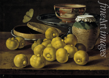 Meléndez Luis Egidio - Still life with limes, jam pot and butterfly