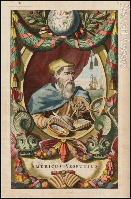 Ogilby John - Porträt von Amerigo Vespucci