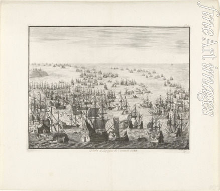 Luyken Jan (Johannes) - The sinking of the Spanish Armada in 1588