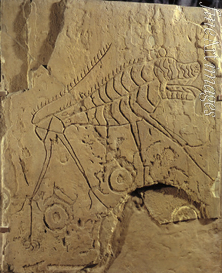 Urzeitliche Kulturen Russlands - Tafel mit eingeritztem Bullen