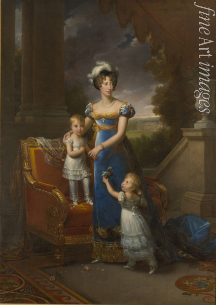 Gérard François Pascal Simon - Duchesse de Berry mit Kinder Louise Marie Thérèse d'Artois und Henri d'Artois