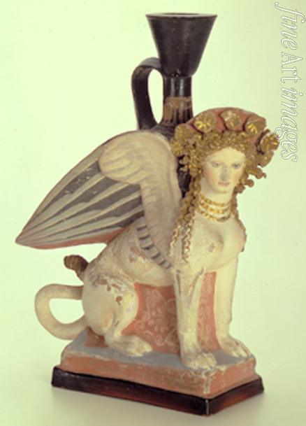 Klassische Antike Kunst - Lekythos in Form einer Sphinx