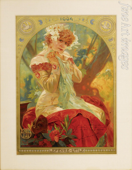 Mucha Alfons Marie - Plakat für Lefèvre-Utile. Sarah Bernhardt als Melissinde in 