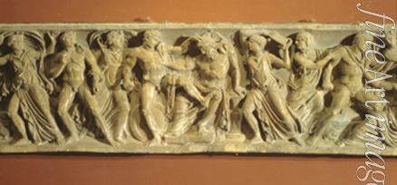 Art of Ancient Rome Classical sculpture - Orestes killing Aegisthus and Clytaemnestra (Relief of a sarcophagus)