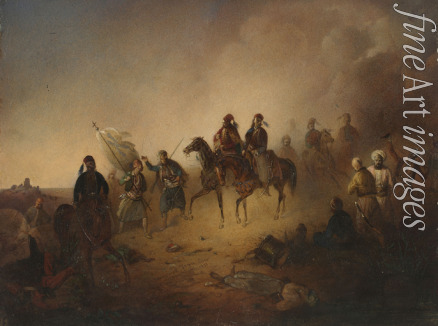 Tepa Franciszek Tomasz - Markos Botsaris bei der Schlacht von Karpenisi in der Nacht zum 8. August 1823