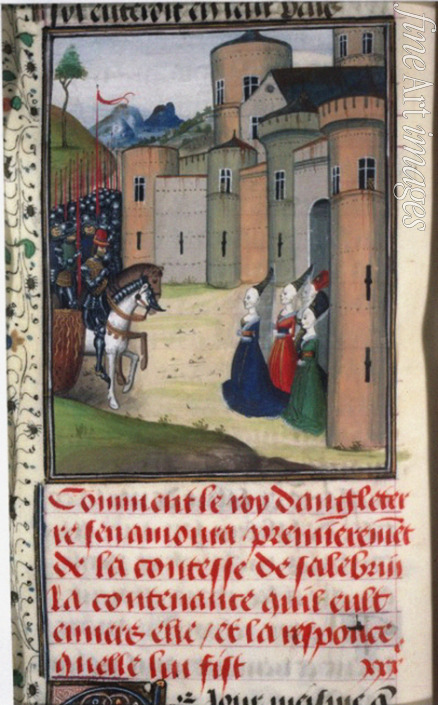 Unbekannter Künstler - König Eduard III. und Catherine Grandison. Miniatur aus Chroniques d'Angleterre by Jean de Wavrin