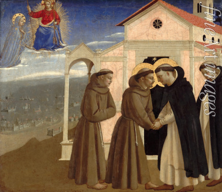 Angelico Fra Giovanni da Fiesole - Meeting of Saint Francis and Saint Dominic (Scenes from the life of Saint Francis of Assisi)