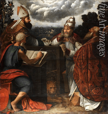 Dossi Dosso - Dispute of four Church Fathers on the Immaculate Conception