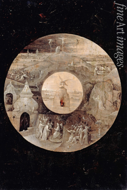Bosch Hieronymus - Johannes auf Patmos (Rückseite). Die Passion Christi
