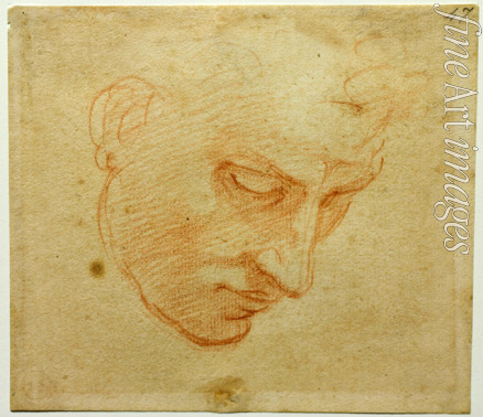 Buonarroti Michelangelo - Kopfstudie für das Deckenfresko der Sixtinischen Kapelle