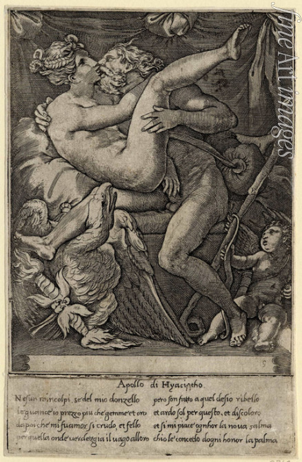Caraglio Gian Jacopo - Jupiter and Mnemosyne (After Perino del Vaga)