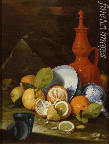 Monari (Munari) Cristoforo - Bucchero, porcelain, oranges and lemons