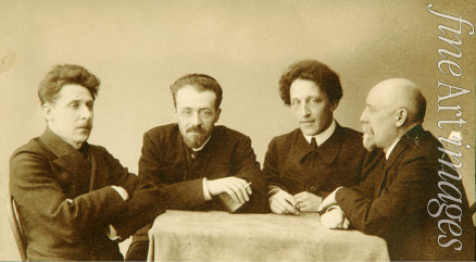 Sdobnow Dmitri Spiridonowitsch - Gruppenporträt der Dichter A. Blok (1880-1921), G. Tschulkov (1879-1939), K. Erberg (1871-1942) und F. Sologub (1863-1927)