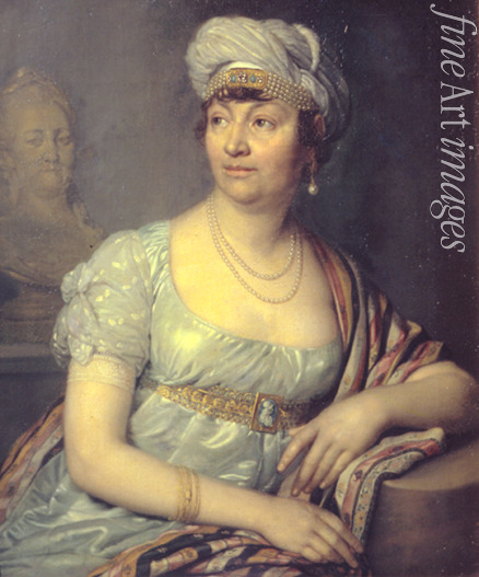 Borovikovsky Vladimir Lukich - Portrait of the author Baronne Anne Louise Germaine de Staël (1766-1817)