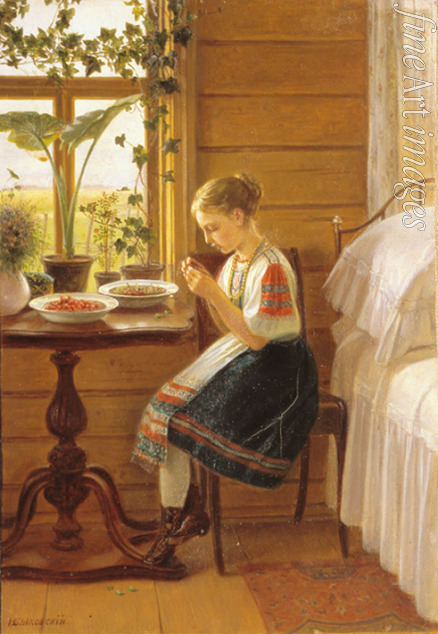 Bykovsky Nikolai Mikhaylovich - Girl Peeling Berries