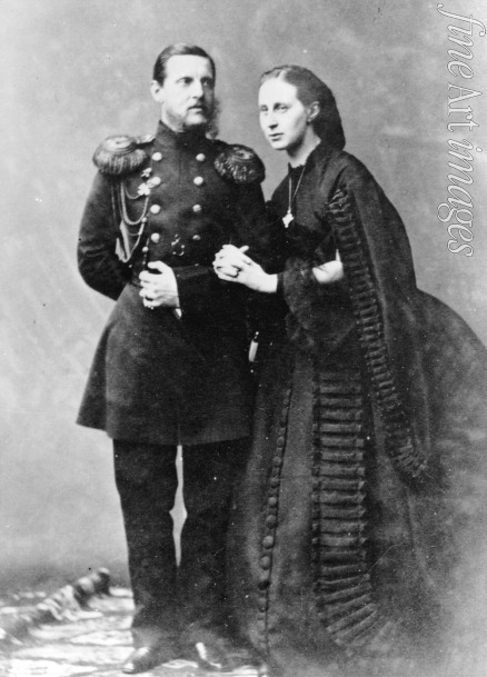 Russian Photographer - Portrait of Grand Duke Constantin Nikolaevich of Russia (1827-1892) with his wife, Grand Duchess Alexandra Iosifovna of Saxe-Alt