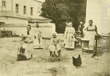 Tolstaja Sofia Andrejewna - Hof am Tolstois Haus in Jasnaja Poljana. Das Kochen der Konfitüre