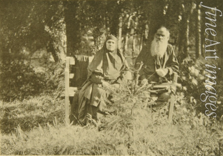 Tolstaja Sofia Andrejewna - Lew Tolstoi mit seiner Schwester Maria Nikolajewna (1830-1912)