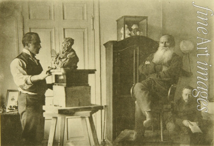 Tolstaya Sophia Andreevna - Leo Tolstoy and the sculptor Prince Paolo Troubetzkoy (1866-1938)