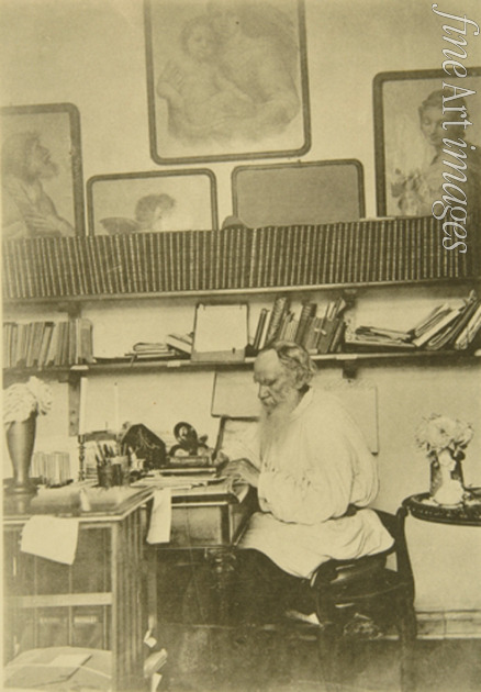 Tolstaja Sofia Andrejewna - Lew Tolstoi bei der Arbeit