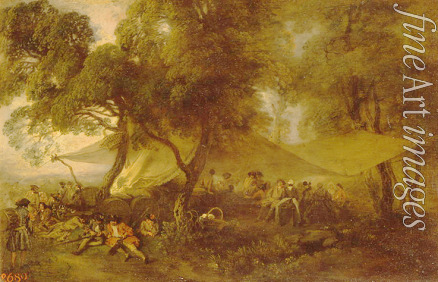 Watteau Jean Antoine - Ruhepause vom Krieg