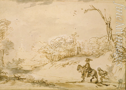 Rembrandt van Rhijn - Landschaft mit einem Reiter
