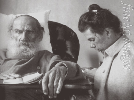 Tolstaya Sophia Andreevna - The Sick Leo Tolstoy with daughter Tatyana in Gaspra on the Crimea