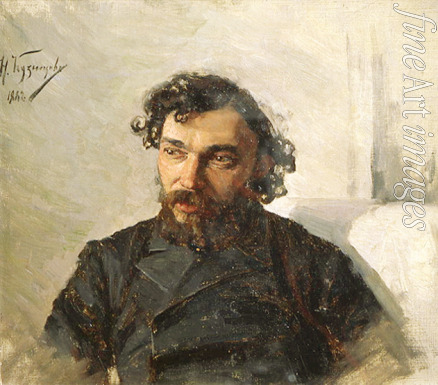 Kusnezow Nikolai Dmitrijewitsch - Porträt des Malers Iwan Pochitonow (1850-1923)