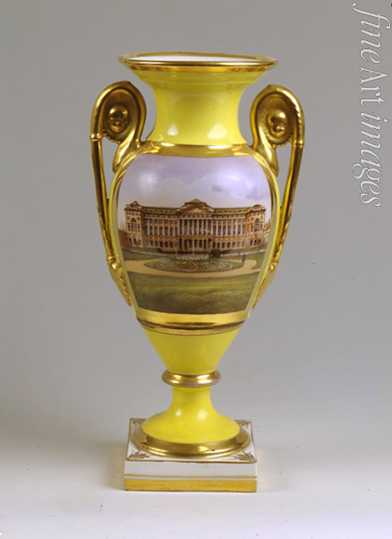 Master of the A. Popov Factory - Decorative vase with the view of the Smolny-Institute for noble girls