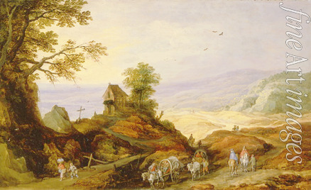 Momper Joos de der Jüngere - Landschaft mit Kapelle auf dem Hügel
