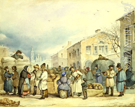 Shternberg Vasili Ivanovich - The Hay-market Place in Saint Petersburg