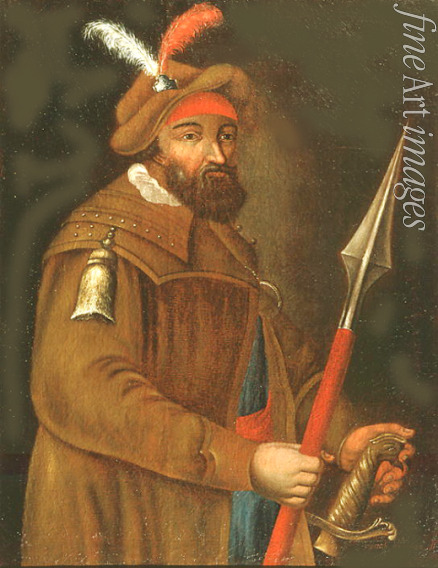 Russischer Meister - Porträt des Kosakenführers, Eroberer von Sibirien Jermak Timofejewitsch (?-1585)