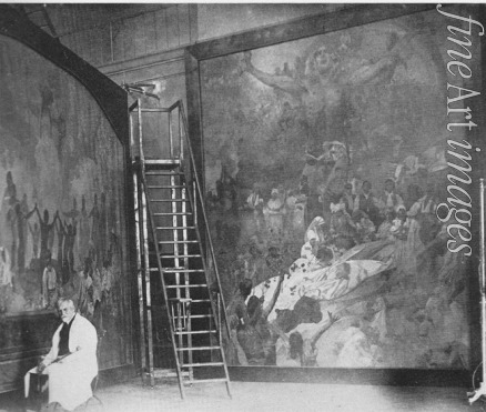 Anonymous - Alfons Mucha working on the Slav Epic at the Castle Zbiroh