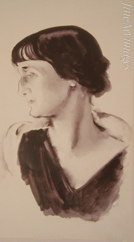 Tyrsa Nikolai Andrejewitsch - Porträt von Dichterin Anna Achmatowa (1889-1966)