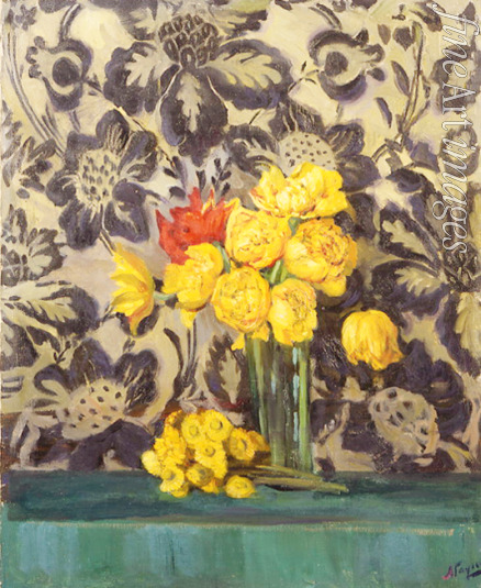 Gausch Alexander Fjodorowitsch - Blumen (Gelb auf Schwarz)