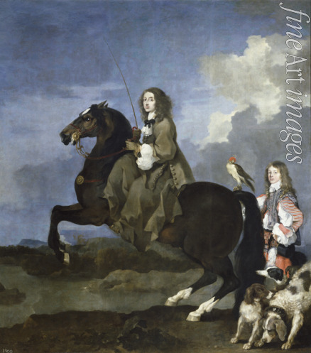 Bourdon Sébastien - Reiterporträt von Christina von Schweden (1626-1689)